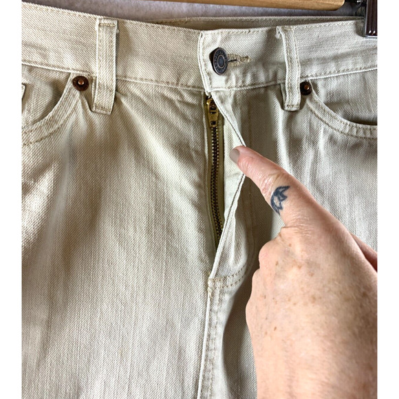 Vintage Old Navy Womens Off White Jean Skirt Sz 4 Preppy New England Coastal Y2K - Picture 4 of 13